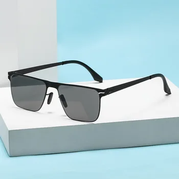 Nauji stačiakampiai metaliniai akiniai nuo saulės Klasikiniai senoviniai vyrai, vairuojantys poliarizuotus akinius nuo saulės Mada Lauko šešėliai Akiniai UV400 akiniai