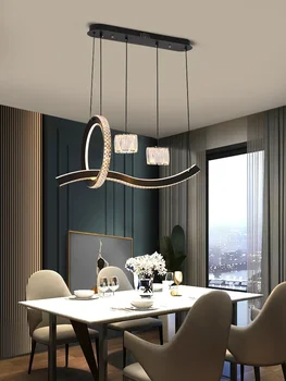 Modernūs minimalistiniai valgomojo šviestuvai Nauja juostelė Buitinė šviesa Prabangus valgomasis Baro stalas Krištolinis šviestuvas