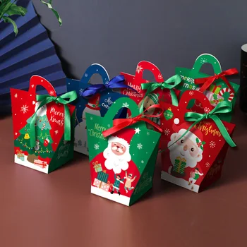 20PCS Saldainių sausainių popierinė dėžutė Šokolado dovanų dėžutė Naujųjų metų 2024 Kalėdų medis Natalis Navidad Namų dekoro papuošalai Dovanų pakavimo dėžutė