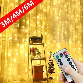 3m/4m/6m USB Festoon String Light Fairy Garland Užuolaidų šviesa Kalėdų šviesa Kalėdų dekoras Namų dekoratyvinė Naujųjų metų lempa