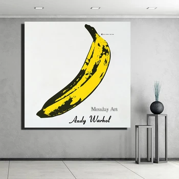 Šiuolaikinė Andy ir Warholo aliejinė tapyba Bananų drobės menas Siena natiurmortas Paveikslėliai svetainei Ranka tapytas Namų dekoras geriausia dovana