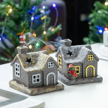 Europos keraminių smilkalų degiklis Kūrybiniai kalėdiniai namai Amatų plokštelės smilkalų degiklis Vidaus namų apyvokos reikmenys Smilkalų degiklis