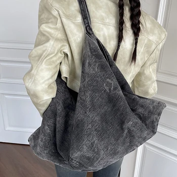 Fashion Dumpling Women Shoulder Bags Design Denim Lady Handbag Casual Solid Color Big Purses Large Capacity Female Tote Bag 2023