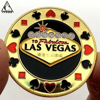 3 Stilius Sėkmės monetų žetonai Sveiki atvykę į Nevados Las Vegaso kazino Metalinis pokerio kortų apsaugos gynėjas Iššūkis Monetų žetonų žetonų moneta