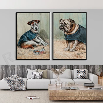 Louis Wain Art Prints-Affiches rétro Wain Funny dog, vintage Louis Wain, iliustracija Wain šunų plakato dovana kačių mylėtojui