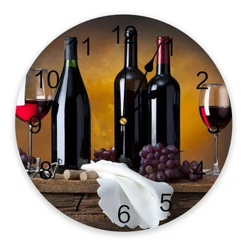 Vyno taurė Vyno vaisių laikrodžiai Sieninis namų dekoras Modernus virtuvės kambarys Miegamasis Svetainė Dekoras Sieninis laikrodis
