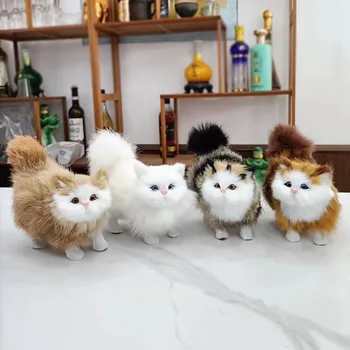 Simuliacija Kabančios katės lėlės figūrėlės Tikroviškas kačių rankdarbių kačių žaislas Kūrybinė dovana Pagrindinis mielas kačiuko modelis Dekoras Dekoras