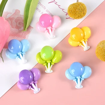 10PCS Blizgių spalvų balionų serija Miniatiūriniai plokščios nugaros dervos kabošonai plaukų segtukui 