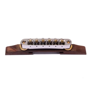 Archtop džiazo gitaros tiltas su auksiniais ritinėliais Rosewood B-23 aparatinės gitaros dalys