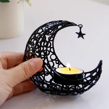 Eid Mubarak metalinė senovinė žvakidė 2024 Ramadano Kareemo žvakių laikiklio dekoracija namų islamo musulmonų vakarėlio dekoravimui
