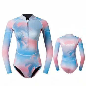 Snorkeling SPA Plonas naujas apsauginis kremas nuo saulės Nardymo oda Moterų nardymo kostiumas ilgomis rankovėmis Vientisas maudymosi kostiumėlis Banglenčių maudymosi kostiumėlis Plaukimas