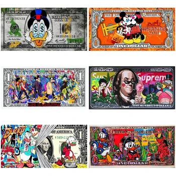 Cartoon Scrooge Mcduck drobės tapyba Sienų menas Disney Peliukas Mikis Doleris Paveikslėlis Svetainės plakatai ir spaudiniai Namų dekoras