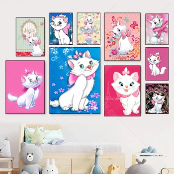 Disney The Aristocats Marie Cat Wall Art Canvas Painting Nordic Posters and Prints Wall Pictures For Living Home Decor Cuadros