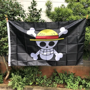 Z-ONE FLAG Monkey D. Luffy Skull Flag 90*150CM Poliesteris kabanti šiaudinė skrybėlė piratų trimito vėliavos vėliava namų dekoras