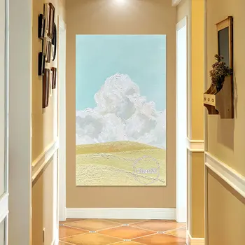 Viešbučio dekoro elementas Drobės freskos Meno debesys Paveikslas Sienų pakabinimas Rankų darbo Abstraktus peizažas Aliejinė tapyba Parodos Menas