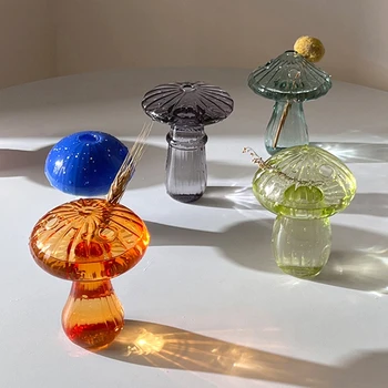 1vnt Stiklinė vaza Kūrybinis grybų augalas Hidroponinis terariumas Meno augalas Hidroponinis stalas Vaza Stiklo amatai 