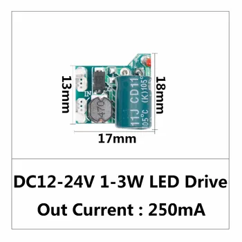 LED tvarkyklė DC12-24V 3-12W 300mA Maitinimo šaltinis Pastovios srovės automatinis įtampos valdymas Apšvietimo transformatoriai LED žibintams