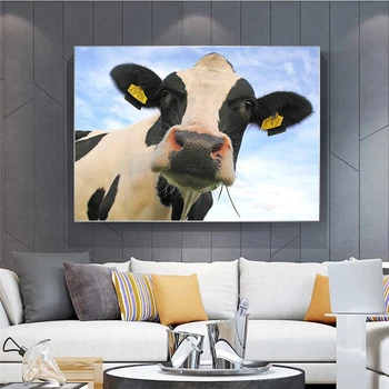 Šiaurės šalių gyvūnų plakatai ir spaudiniai Aliejinė tapyba Abstrakti karvės drobė Tapyba Sienų meno paveikslėliai gyvenamajam kambariui Cuadros namų dekoras