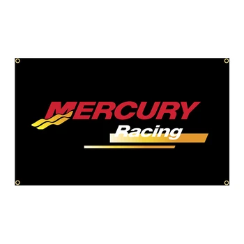 90x150cm Mercury lenktynių vėliava Poliesteris Spausdintas garažas arba lauko apdaila Reklaminis gobelenas