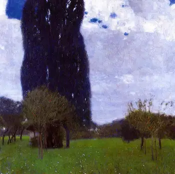 The Tall Poplar Trees II, 1900 by Gustav Klimt Masterpiece Oil Reproduction on Canvas Landscape Painting Art for Home Decoration