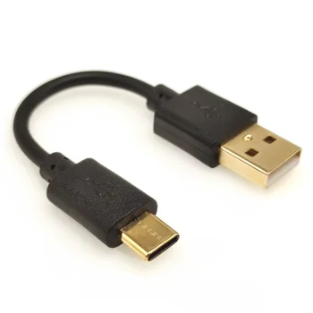 C tipo vyriška A tipo įkrovimo kabelio jungtis, 10 cm paauksuota USB tiesi galvutė, paauksavimo kabelis, USB 2.0 A tipo C