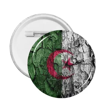 59mm Alžyro vėliava ant medžio kamieno minkštas mygtukas smeigtukas juokingi ženkliukai Atlapų smeigtukai sagė kuprinėms