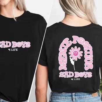 Junior H Koncerto marškinėliai Moterys Sad Boyz Turas Gėlių grafinis trikotažas Unisex Medvilnė Trumpomis rankovėmis Gatvės apranga Marškinėliai Moteriški drabužiai