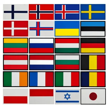 Rusija Vokietija Belgija Belgijos vėliava PVC Stebuklingas lipdukas Lenkija Airija Rance Kablys&kilpa 8x5cm Pleistras Ukraina Izraelis 3D guminis ženklelis Aplikacija