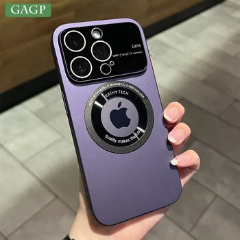 objektyvo apsauga Integruotas magnetinis telefono dėklas, skirtas iPhone 15 11 12 13 14 Pro Max 15 Plus Fashion Logo Hole Magsafing kietas dangtelis