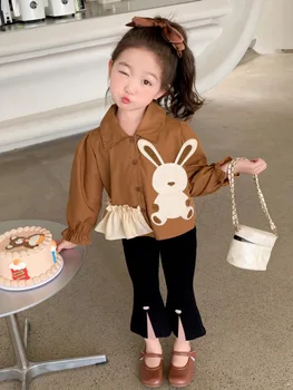 Vaikų drabužių rinkiniai Korėjietiško stiliaus apranga Rudens pavasaris Baby Girls Fall Fashion Sets Animacinė palaidinė + Kelnės Princesės mieli kostiumai
