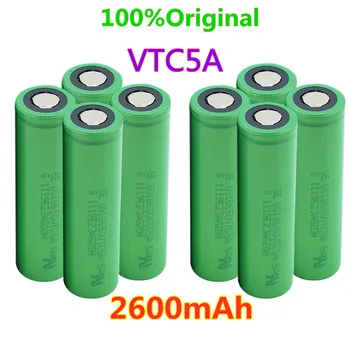 Batteria ricaricabile agli ioni di litio100%originale 1865 2600mAh 25A 3.7VTC5A18650 flatbutton top per elettrici/torceelettrici