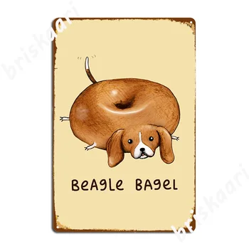 Beagle Bagel Metal Sign Club Home Cave Pub dekoravimo freska Tapyba Skardos ženklo plakatas