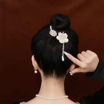 Uodegos ponytail laikiklis Kutų lydinio perlas Korėjietiško stiliaus plaukų segtukas Camellia Horsetail sagtis Moterų plaukų segtukas Plaukų segtukas Plaukų aksesuarai