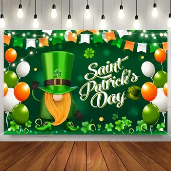 2024 St. Patrick's Day gobelenas, St. Patrick's DayBackground Cloth Party Atmosphere Decor, gobelenų sienų dekoras Kalėdos