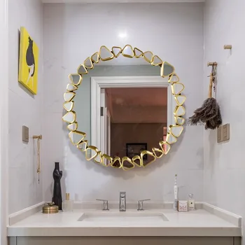 Vonios kambario dekoras Sieninis dekoratyvinis veidrodis Estetiškas apvalus dekoratyvinis veidrodis Modernus didelis Specchio Namų dekoravimas Prabangus YY50JZ