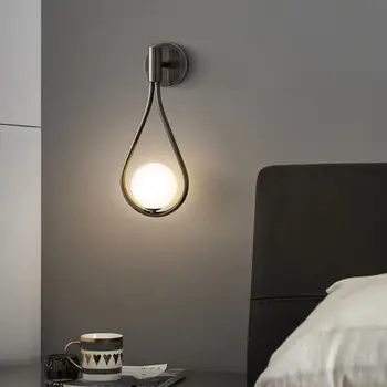 Šiaurės šalių moderni minimalistinė svetainė miegamojo naktiniai koridoriaus laiptai stiklinis vonios kambario sieninis šviestuvas