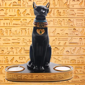 ins retro Egipto katės dievo skulptūra žvakių laikiklis deivė derva statula žvakių laikiklis papuošalai namų dekoravimas Sfinkso figūrėlė