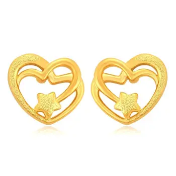 didmeninė kaina---(3pairs/lot) Naujo dizaino Meteor Heart Stud auskarai moterims Fashion Jewelry Pure Gold Plated Nickel