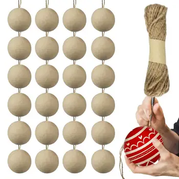 Popieriniai mače Kalėdiniai kamuoliukai Rutulio formos popierius Mache Ornamentai Nedažyti tušti rutuliniai papuošalai Amatų reikmenys 