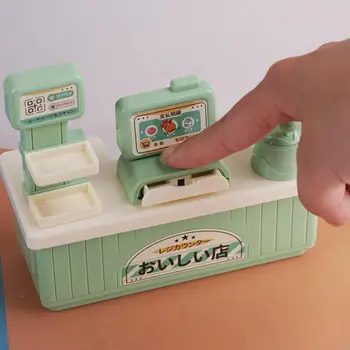 Lėlių namelio žaidimo rinkinys Tikroviškas lėlių namelio mini kasos aparato žaislinis rinkinys vaikų žaidimui apsimesti atidaromu stalčiumi Miniatiūros