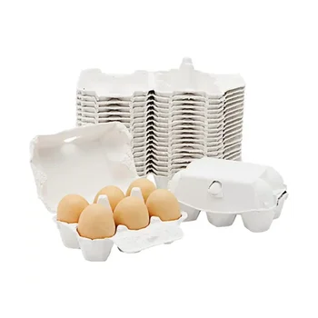 40 vienetų popierinės kiaušinių dėžutės vištienos kiaušiniams Celiuliozės pluošto laikiklis Urmu laikomi 6 grafų kiaušiniai Ūkio turgaus kelionės
