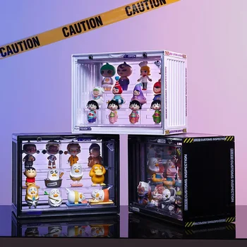 Skaidrus konteinerių stovui Akrilinė spintelė Dėžutė Aklas dulkėms atsparus atnaujinimas Saugojimo figūros Modelio ekranas Lėlė Pop-mart