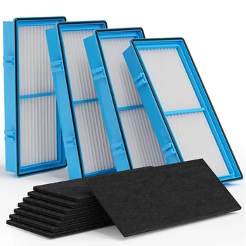 filtras, kaip parodyta 4 tikrieji HEPA filtrai + 8 anglies slėgio kėlimo filtrai, skirti Holmes AER1 HAPF30 oro puri-fiers
