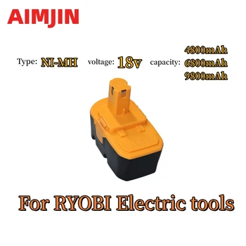 Ryobi 18V baterijai 6800mAh NiMH pakaitinė baterija, suderinama su P100 P101 ABP1801 ABP1803 BPP1820