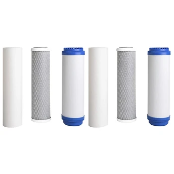6vnt 10Inch filtro elementų filtravimo sistema Išvalykite atsarginę dalį Universalus vandens valytuvui