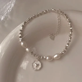 2023 Korėjiečių mados saldi perlų apyrankė moterims Sidabro spalvos metalo meilės pakabukas Papuošalų gimtadienio dovana