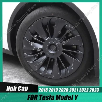 4PCS 19 colių automobilio stebulės dangtelio keitimo rato dangtelis Automobile Hubcap Full Ratlankio dangtelis ABS priedai Tesla modeliui Y 2018-2023
