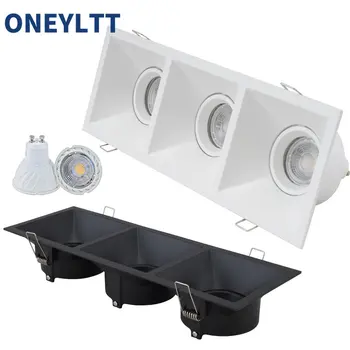 MR16 GU10 lemputės spaustuko montavimas Downlight laikiklis kvadratinis įdėtas LED prožektorius namų apšvietimui Reguliuojamas rėmas