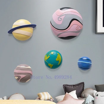 Derva Fonas Sienų apdaila Žemės planeta Visata Sienų apdaila Vaikų kambario pakaba Šiuolaikinė namų dekoracija