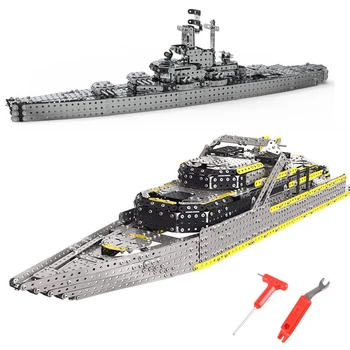 3D metaliniai prabangūs kruizinių laivų statybiniai blokai Didelio sudėtingumo surinkimo modelis Varžtų ir veržlių surinkimas Mechaniniai žaislai berniukams
